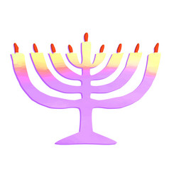 Watercolor Chanukiah Jewish Holiday Hanukkah