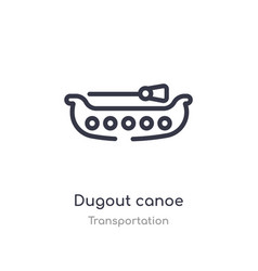 Dugout Canoe Outline Icon Isolated Line From