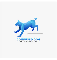 Logo Confused Dog Gradient Colorful Style