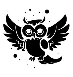 Owl In The Night Sky Cute Cartoon