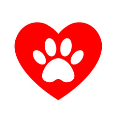 Dog S Track In Heart Cat And Paw