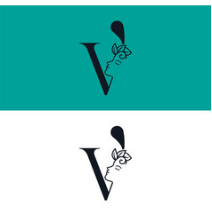 Face Women Beauty Logo Letter V