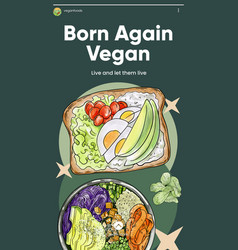 Instagram Story Template With Vegan Food