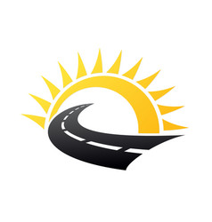 Symbol Of Road With Sun