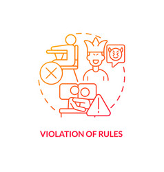 Violation Of Rules Red Gradient Concept Icon