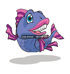 Cute Fish Animal Mascot Smiling