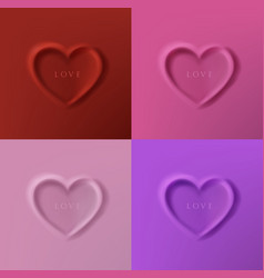 Heart Shaped 3d Shape Frame Design In Red Violet