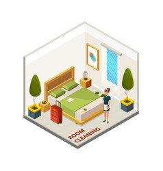 Hotel Room Cleaning Isometric Cleaning Service