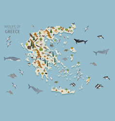 Isometric 3d Design Greece Wildlife Animals