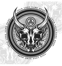 Oni Skull Black And White Logo