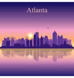 Atlanta Silhouette On Sunset Background