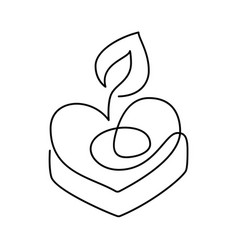 Hand Drawn One Line Burning Candle Icon