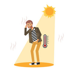 Heat Stroke Conceptsunstroke And Sunburn Risk Man