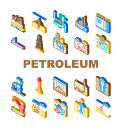 Oil Industry Petroleum Energy Gas Icons Set