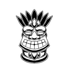 Tiki Idol In Monochrome Style Design Element