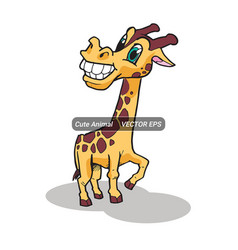 Cute Giraffe Animal Mascot Smiling