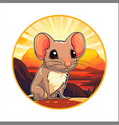 Elephant Shrew Colorful Cartoon Kawaii Character