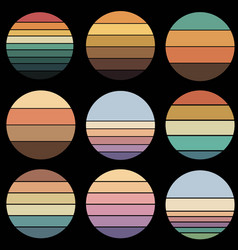 Sunset Retro Badge And Emblem Set Svg