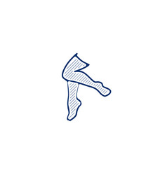 Woman Legs Icon Legs Hand Drawn Pen Style Line