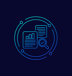 Audit Icon With Documents Linear Design