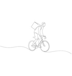 Continuous Line Drawing Of Delivery Man