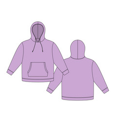 Hoodie Template In Pastel Purple Color Apparel