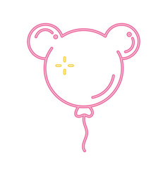 Neon Helium Bear Balloon