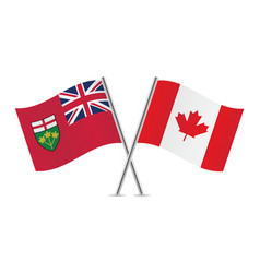 Ontario And Canada Crossed Flags