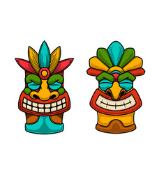 Set Of Of Tiki Idol Design Element For Poster