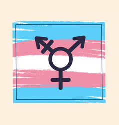 Transgender Rainbow Flag Banner With Neutral