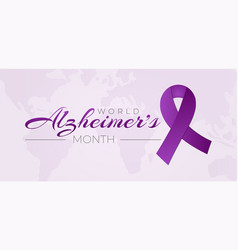 World Alzheimers Month Background With Purple