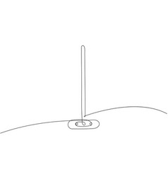 Curling Broom One Line Art Continuous Line