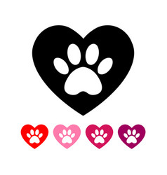 Dog S Track In Heart Cat And Paw