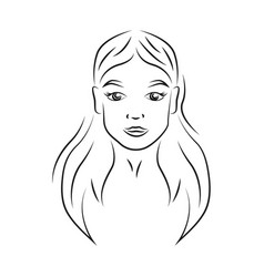 Young Beautiful Woman Contour Portrait Teenage