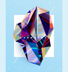 Abstract 3d Polygonal Iridescent Shapes Poster