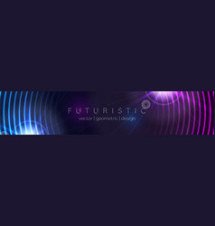 Abstract Glowing Banner With Blue Purple Neon