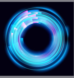 Abstract glowing circles on black background Vector Image