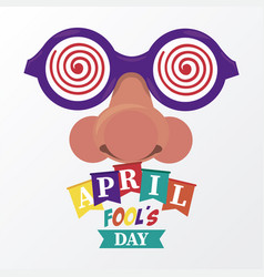 April Fools Day Lettering With Funny Glasses