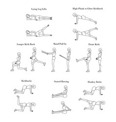 Yoga exercises workout Royalty Free Vector Image