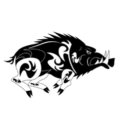 Boar head black and white isolated tattoo Vector Image