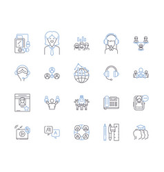 Community People Outline Icons Collection