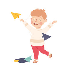 Creative Boy Folding Paper Making Plane