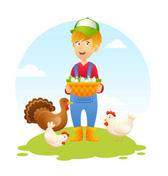 Farmer Woman With Chicken