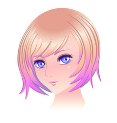 Girl Portrait In Anime Style Drawing