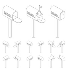 Mailbox Line 3d Isometry Isolate An Image