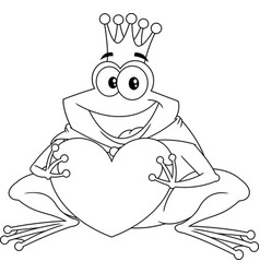 Outlined Frog Prince With Gold Crown