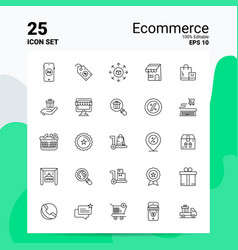 25 Ecommerce Icon Set 100 Editable Eps 10 Files