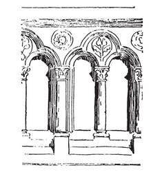 Balustrade Early Gothic Vintage Engraving