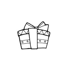 Gift Box With Ribbon On White Background Hand