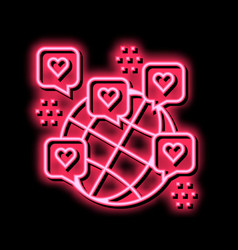 International Thanks Day Neon Glow Icon